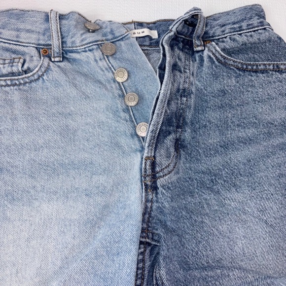 Pacsun Denim Shorts Girls Junior Size 22 90s Girlfriend Two Tone High Button Fly - Picture 3 of 5